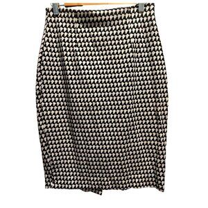 Banana Republic Black & White Geometric Pencil Skirt - Size 4